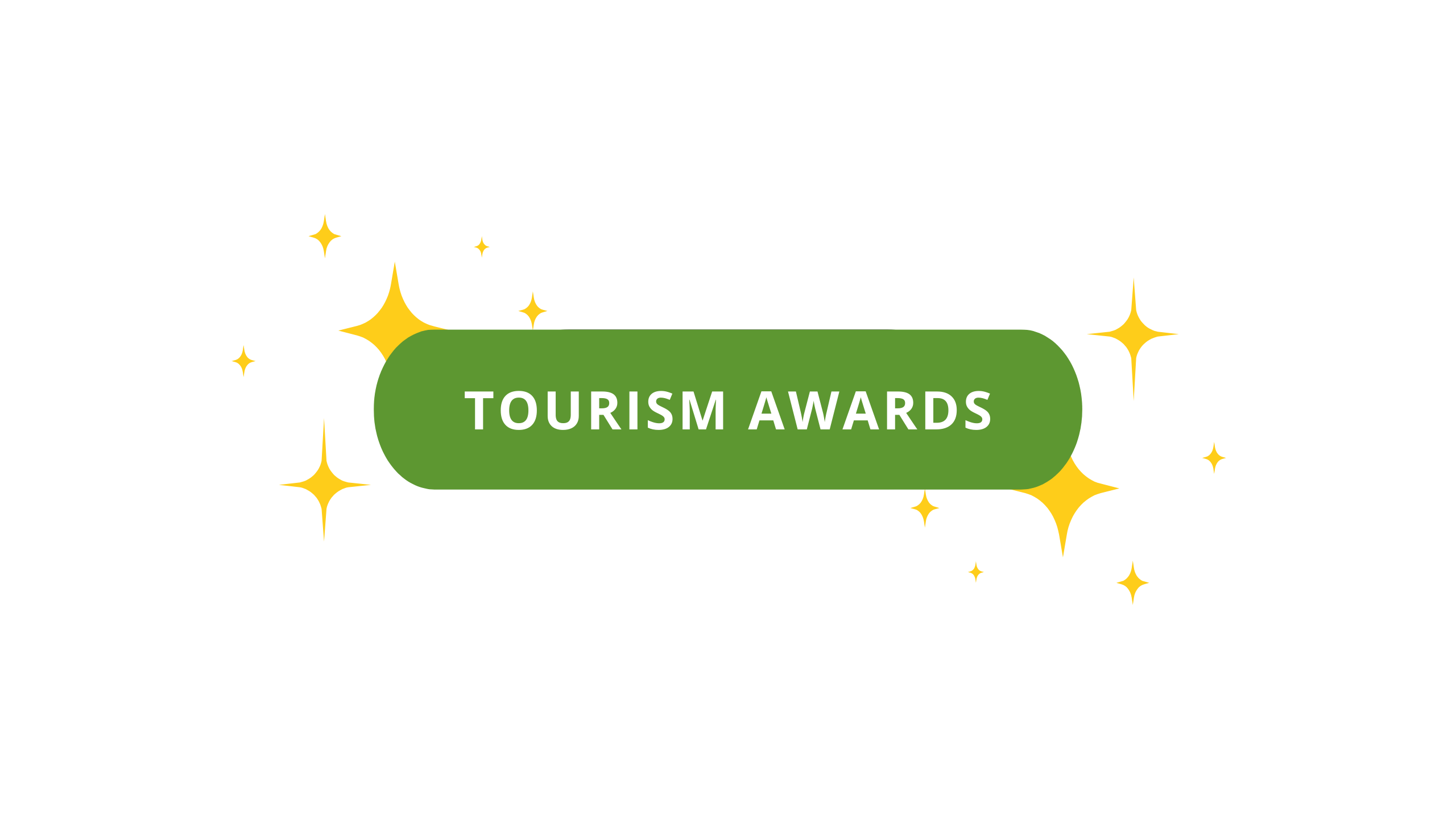 green button with the words "tourism awards" in the middle
