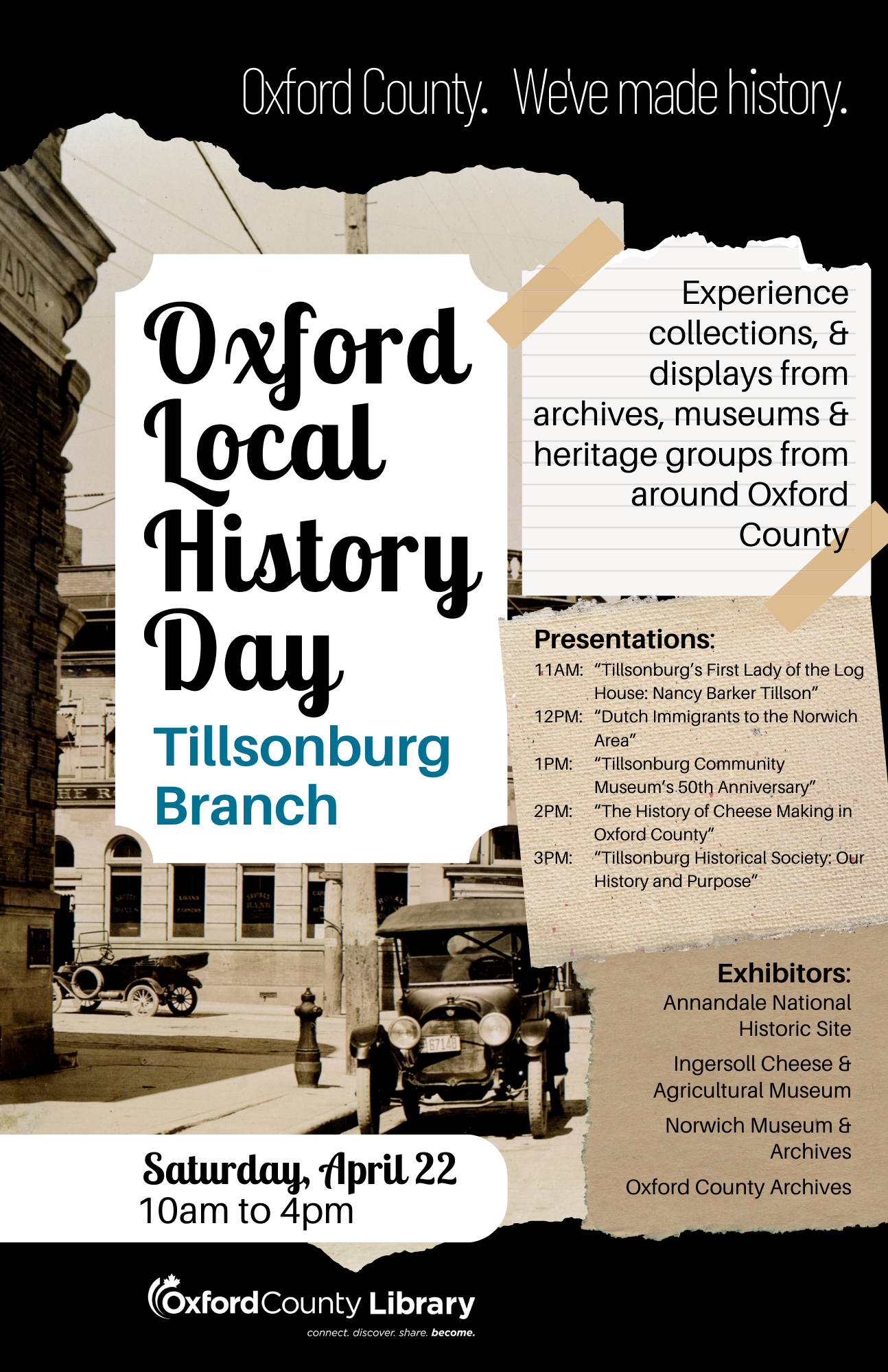 Oxford Local History Day poster for Tillsonburg