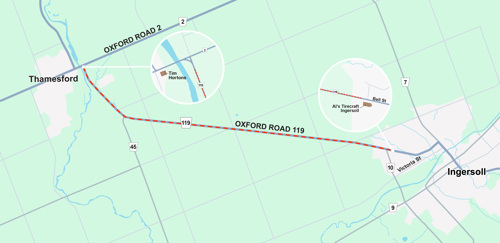 Oxford Road 119, Ingersoll construction map