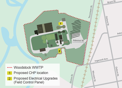 Woodstock Wastewater Treatment Plant site map