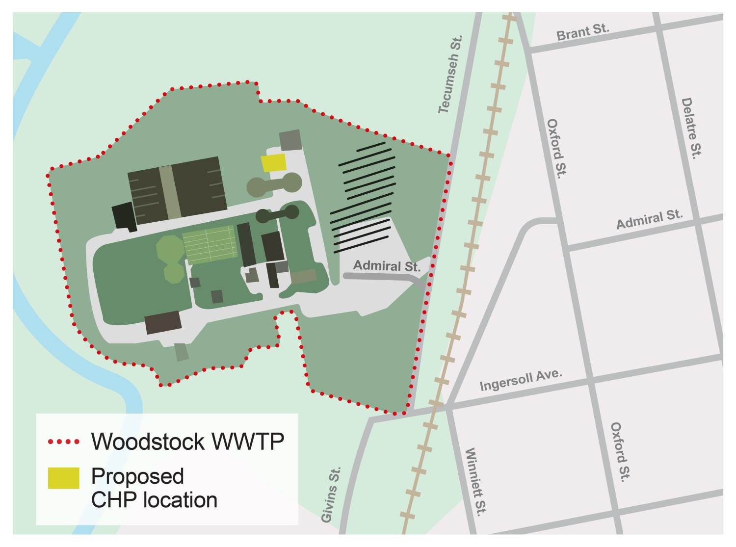 WWTP map of proposed biogas location
