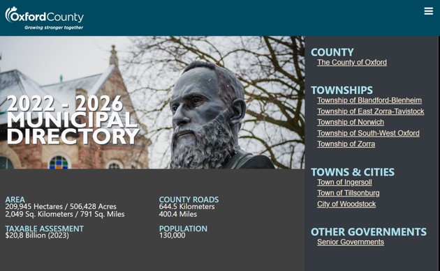 Capture of directory homepage