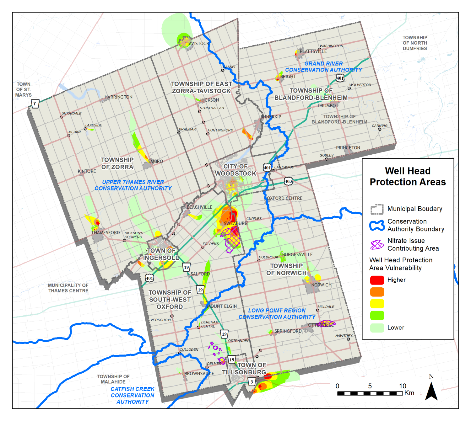 Wellhead protection area map locations 