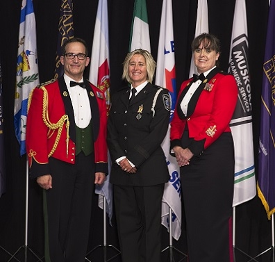 Sherry Doerr receiving Exemplary Service Medal