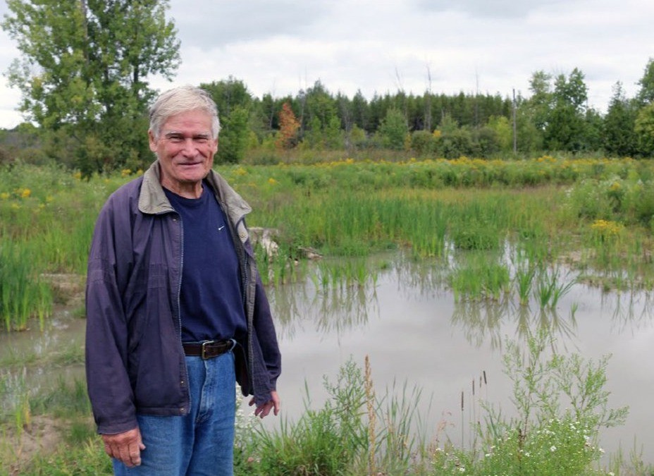 Berndt Brand in front of his wetland