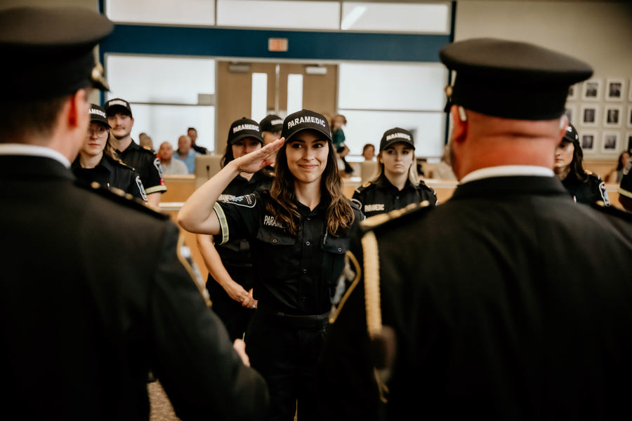Oxford County paramedics at the October Epaulette Ceremony