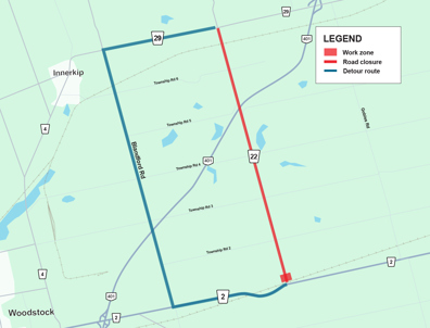 Oxford Road 22, Blandford-Blenheim - Construction map