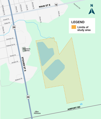 Norwich Wastewater Treatment Plant capacity expansion, study area map