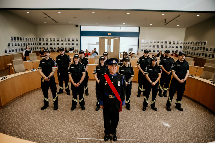 Oxford County Paramedic Services members at the Epaulette Ceremony