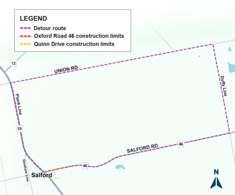 Oxford Road 46, SWOX detour route