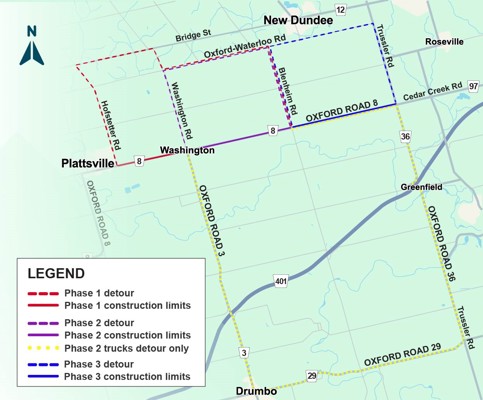 Oxford Road 8, Blandford-Blenheim detour routes